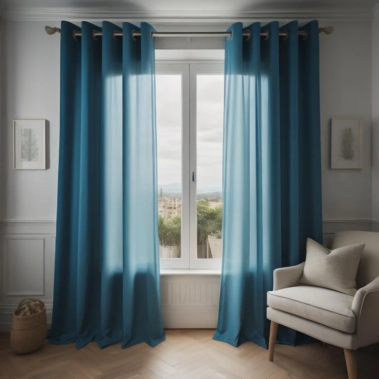 an eyelet curtain in a living room