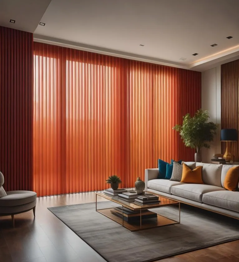 a vertical blinds in living room Dubai