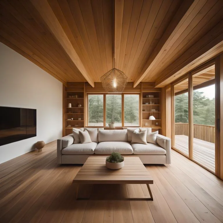 wooden ceiling in a living room Dubai