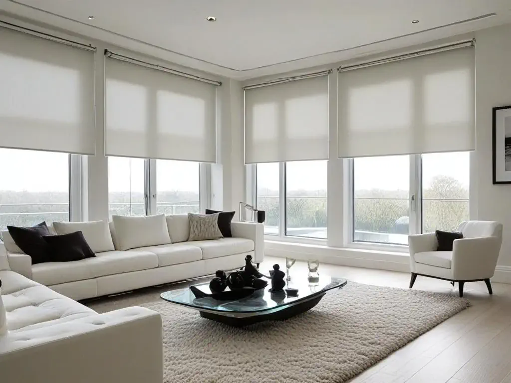 a Roller Blind in living room Dubai