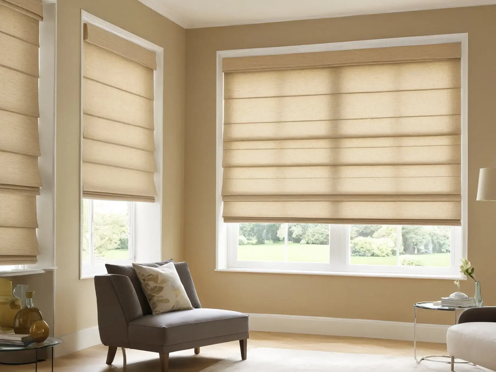 Roman Blinds in living room Dubai
